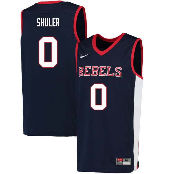 Men #0 Devontae Shuler Ole Miss Rebels College Basketball Jerseys Sale-Navy